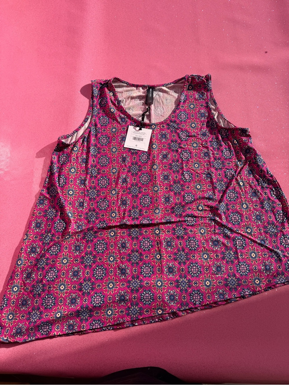 Agnes & Dora Pink Medallion Print Tank Top